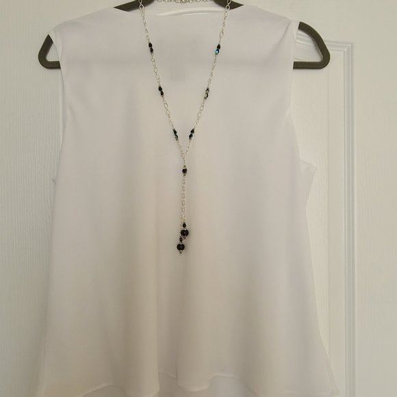 Black Swarovski Crystal Dangle Necklace - Picture 1 of 4